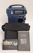 Eton FR-200 Emergency AM/FM SW1,2 World Band Radio Light Crank Blue WCase Tested