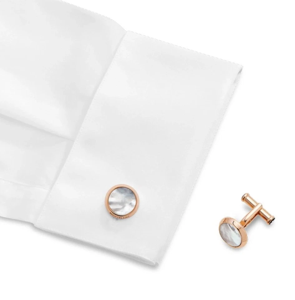 Запонки MONTBLANC Meisterstuck перламутр и розовое золото PVD - Изображение 3 из 4