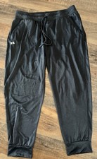 Under Armour Women  s Large Black Athletic Jogger Pants Pull On 26  Inseam