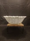 Vintage 9" Indiana Milk Glass Wild Rose Serving Bowl Shaped Like A Flower 7