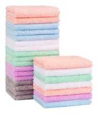 Baby Washcloths 24 Pack  Microfiber Coral Fleece 7x9 Inch  Extra Absorbent Sof