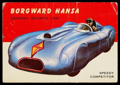 Borgward Hansa sports Car , 1953-55 Topps World on Wheels (R714-24), #34, ,
