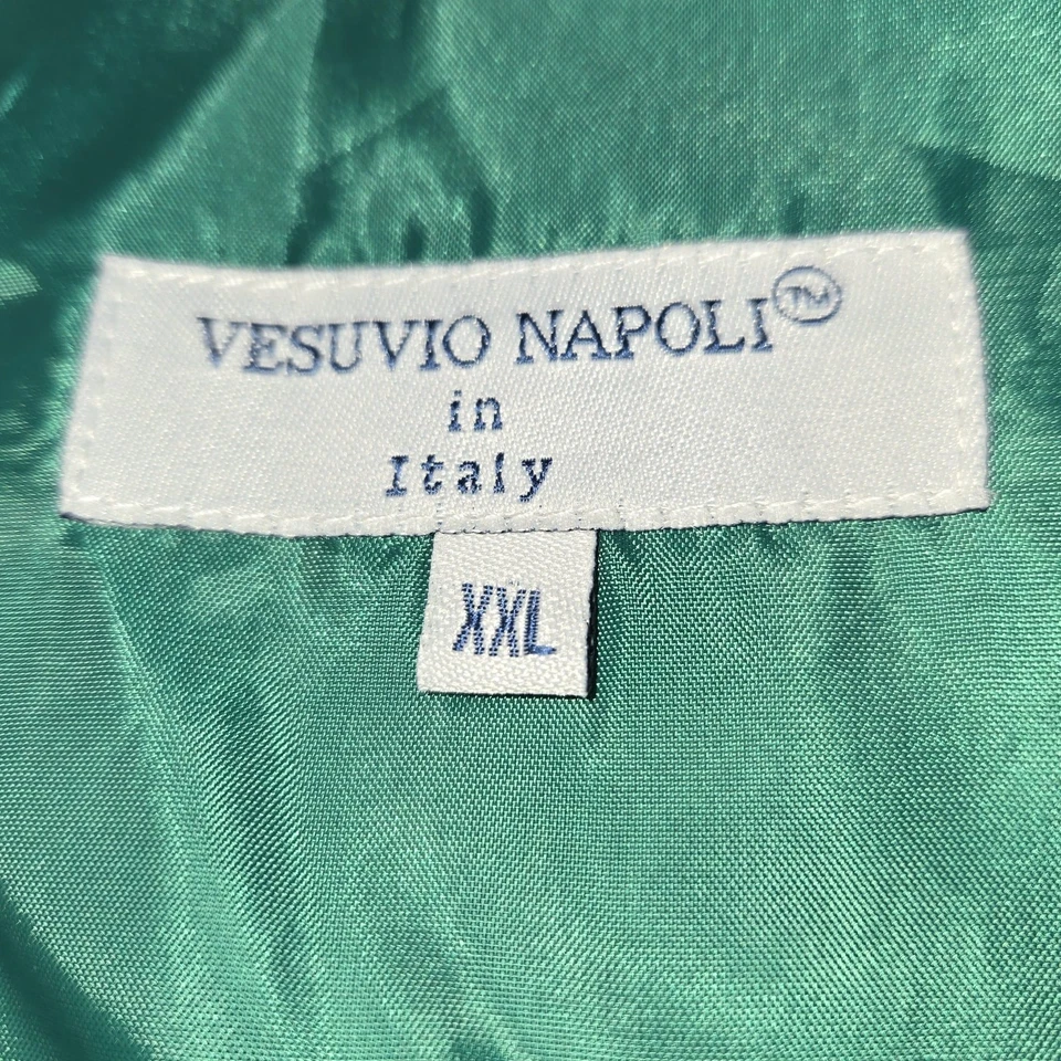 Vesuvio 那不勒斯翡翠绿色条纹缎面燕尾服背心 XXL 背心假日  — 第 2/4 张图片