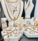 Vintage -Now Gold Tone Estate Jewelry Lot 36 Pcs. Variety Some Trifari Avon PD