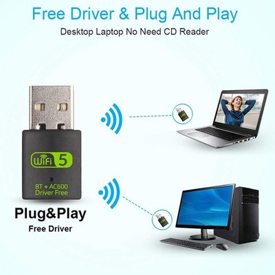 USB WiFi5 Bluetooth Adapter 600Mbps 2.4 5Ghz Dual Band USB Wireless Network SWYG
