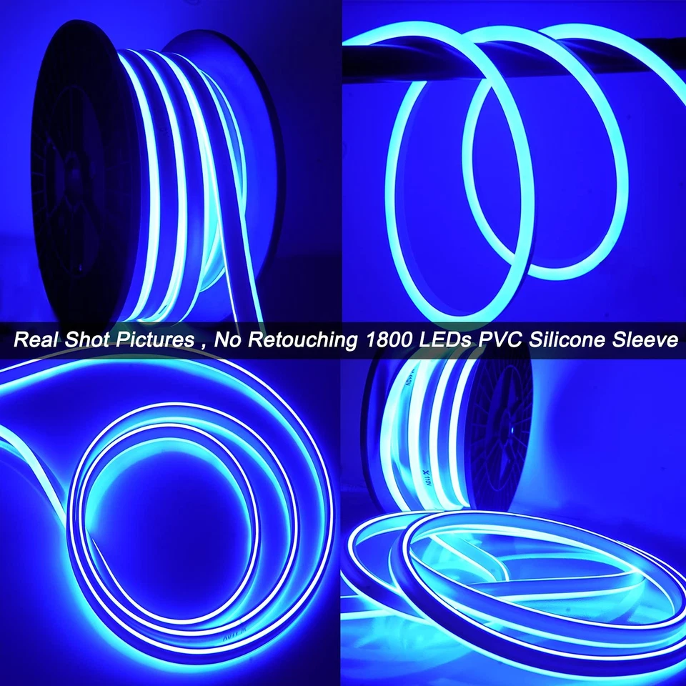 50ft Neon Rope Lights - 110V Flex Blue Neon Light Outdoor Waterproof - DIY Ne... - Image 3 of 4