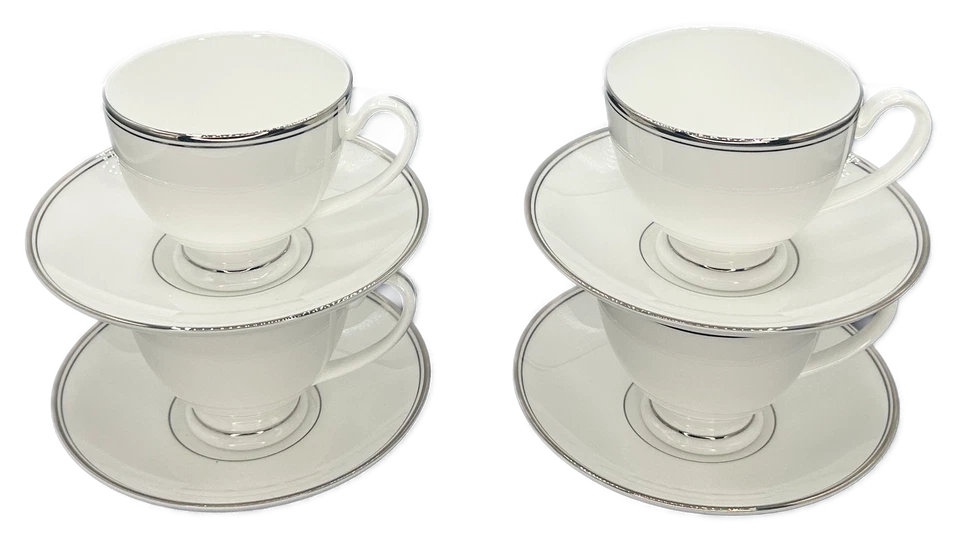 Waterford Kilbarry Platino Taza y Platillo Café Té Patas - Juego de 4 Foto 2 de 4