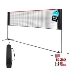 Portable Badminton Net, Height Adjustable Volleyball Net, Badminton 17FT Red
