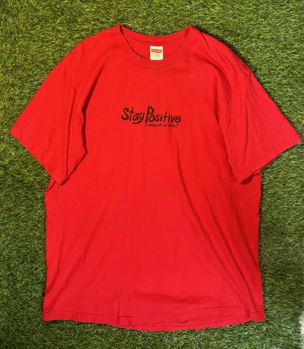 SUPREME 20AW Stay Positive Red Tee Print Col Rond Manches Courtes Homme Taille L