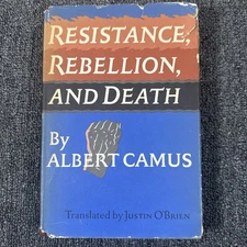 Albert Camus RESISTANCE, REBELLION, and DEATH 1ST Edition 3rd Print. 1961 HCDJ