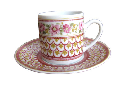 Vintage Ancap Italy CEYLON Porcelain Espresso Demitasse Cup & Saucer Set