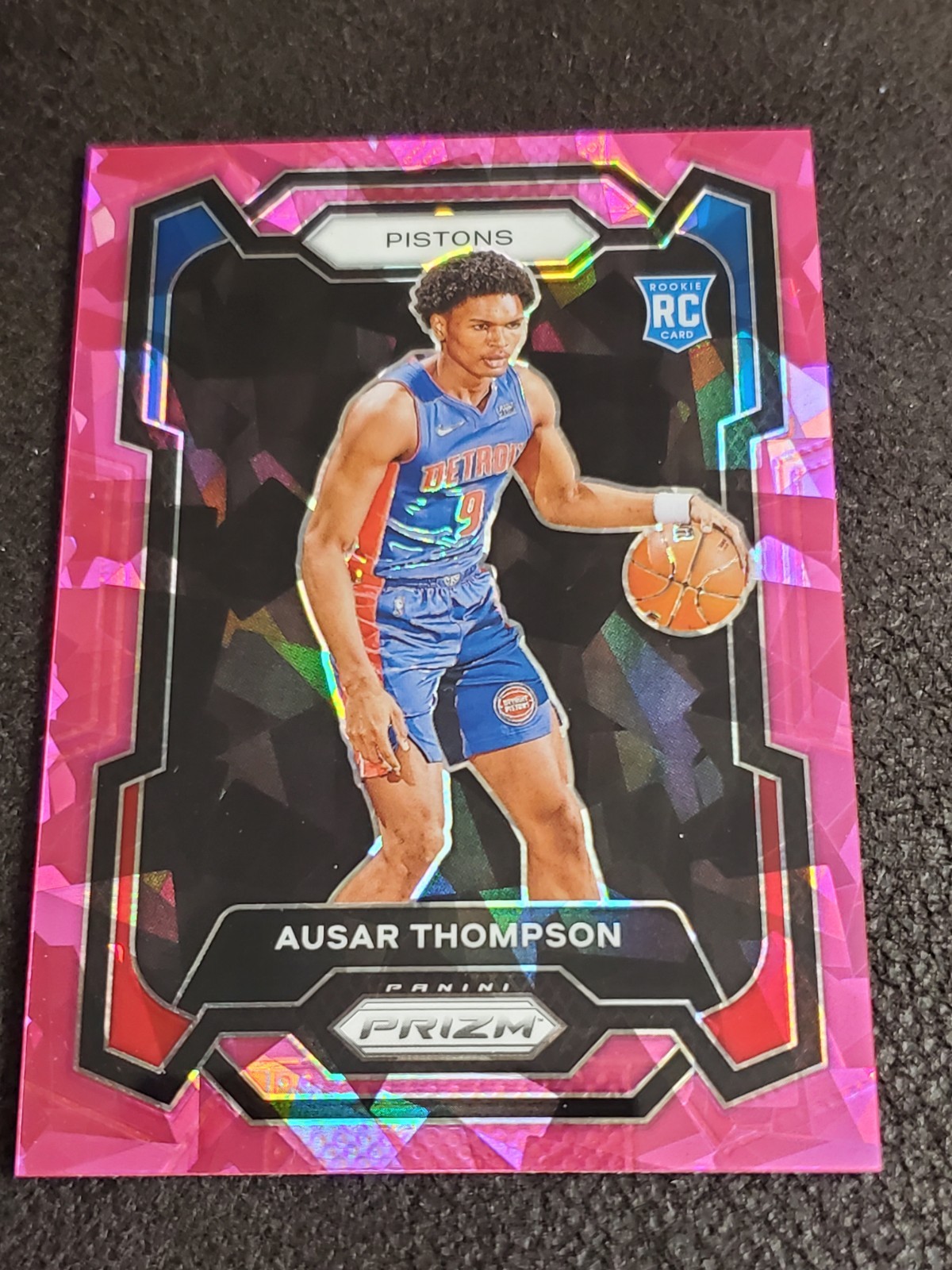 2023-24 Prizm Ausar Thompson RC Prizms Pink Cracked Ice Rookie #178 Pistons