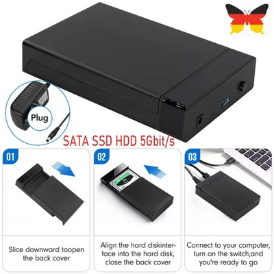MARKENLOS SALCAR USB 3.0 Externe Festplattengehäuse 3.5 Zoll SATA SSD HDD Festplatten Case
