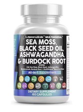 Clean Nutraceuticals Sea Moss Black Seed Oil Ashwagandha Turmeric EXP 08/2026