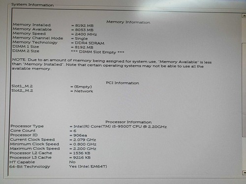 Dell OptiPlex 7070 USFF Intel i5-9500T 2.20GHz 8GB RAM - NO HDD Q - 第 7/7 張圖片