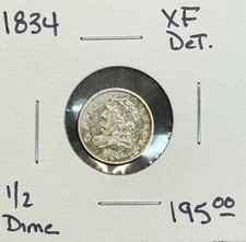 1834/3 Bust Half Dime, XF Det. (11498)
