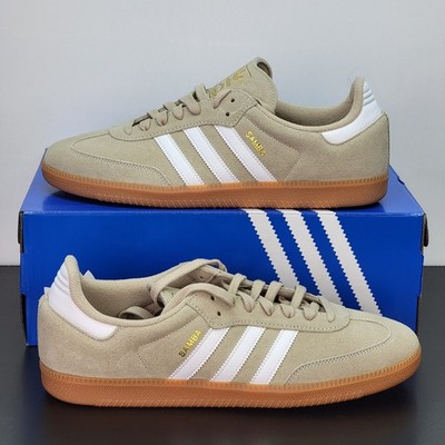 Adidas Samba OG Men's Size 12 Athletic Shoes Tan White Footwear Sneakers