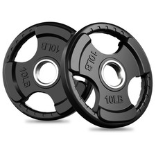 RitFit 2" Olympic Rubber Grip Plates for Weightlifting, Single/Pair