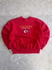 90s Vintage Kansas City Chiefs Embroidered Red Crewneck Size XL