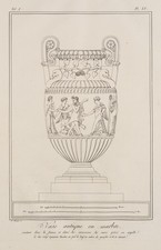 F. PIRANESI (1758-1810), Antico vaso in marmo con figure, 1805 circa, ruota. Classicismo