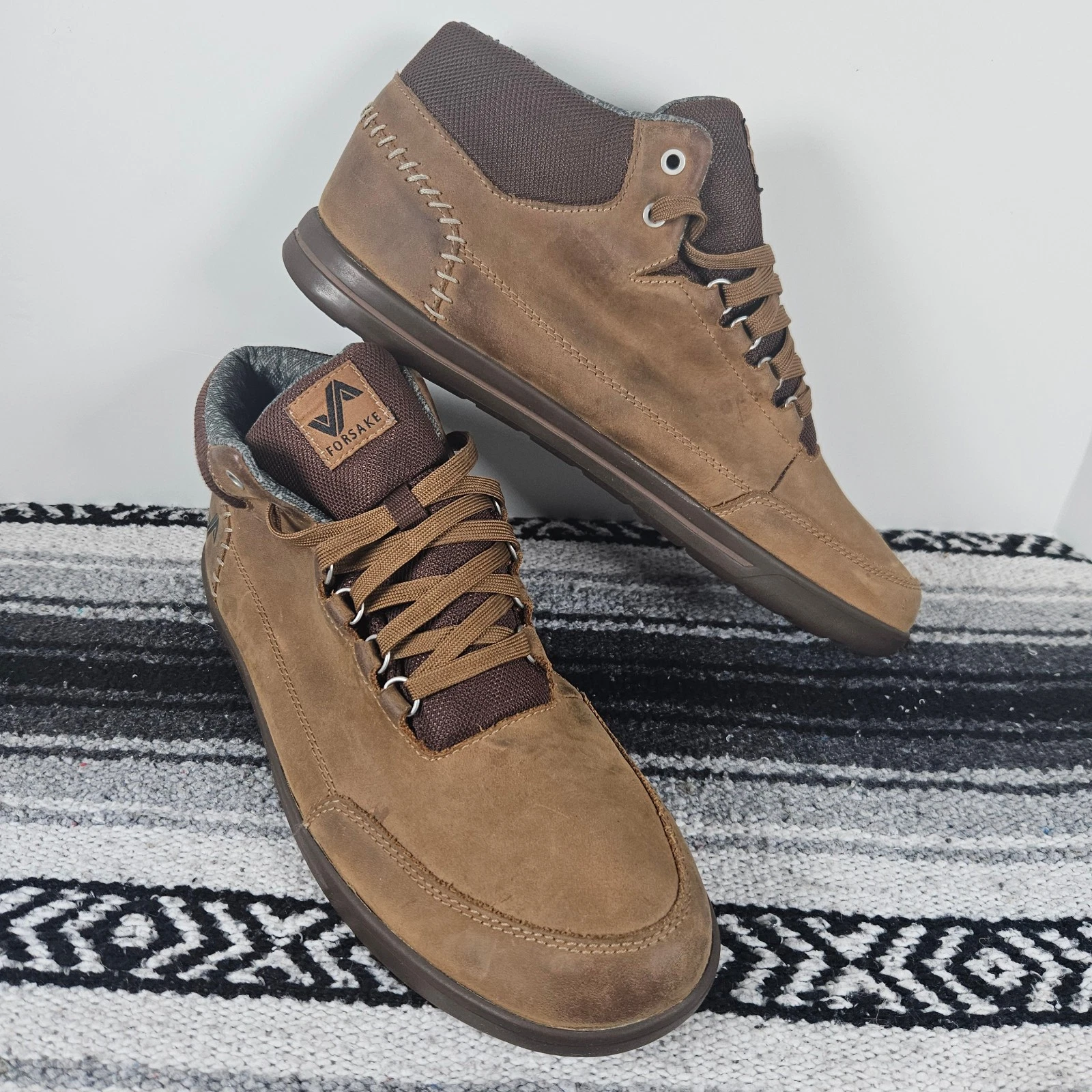Forsake Boots Mens Sz 12 Phil Mid Waterproof Hiking Brown Leather Outdoor Chukka
