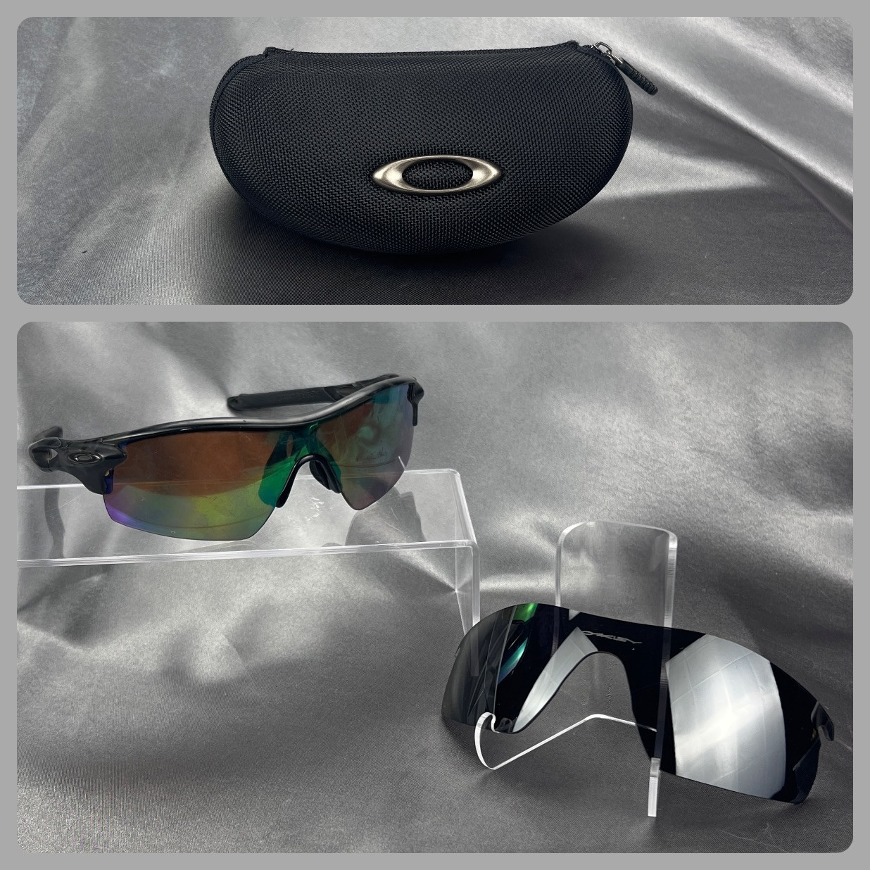 Oakley RadarLock Path Mens Sunglasses Bundle Gray Camo/Black Iridium Case + Lens