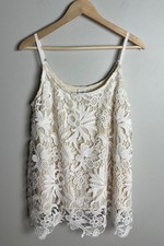 Cabi Lace Overlay Cami Ivory Size Medium Lined Adjustable Style 5254 Women  s