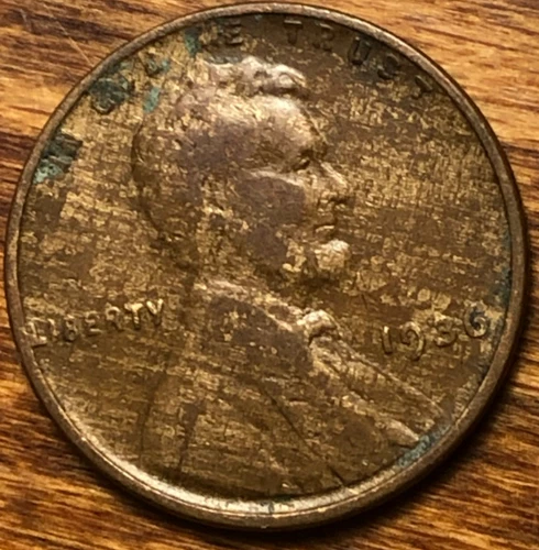 1936 Lincoln Wheat Cent Monster Woody Wood Grain Improper Alloy Mix Error Penny