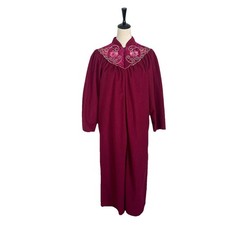 Vintage Sears Flannel Nightgown Womens Prairie Cottagecore 1/2 Zip Size Small