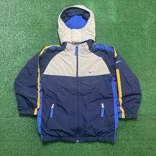Nike Jacket Youth Size M 10-12 Reversible Winter Fleece Lined Full Zip Y2K