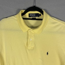 VTG 80s Polo Ralph Lauren Pique Polo Shirt Mens XL Yellow Classic Made in USA
