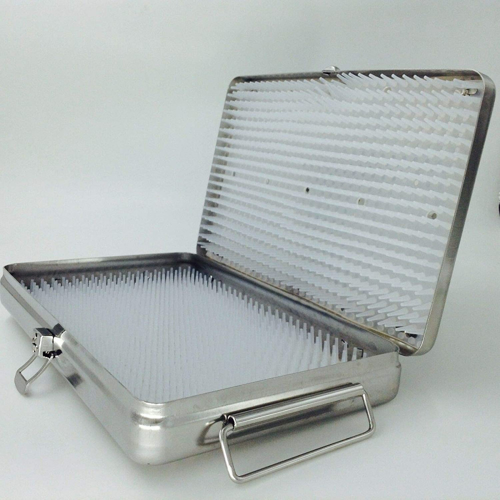 Big Stainless steel sterilization tray case 2 silicone mats surgical instrument