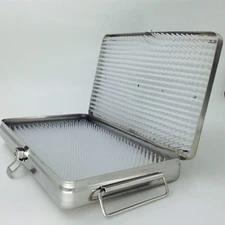 Big Stainless steel sterilization tray case 2 silicone mats surgical instrument