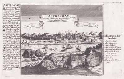 Astrachan Astrakhan Russia Russland Bodenehr Kupferstich gravure 1710