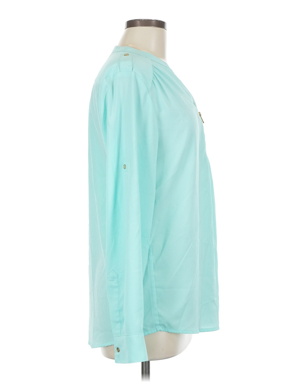 Calvin Klein Women Green Long Sleeve Blouse M thumbnail 3