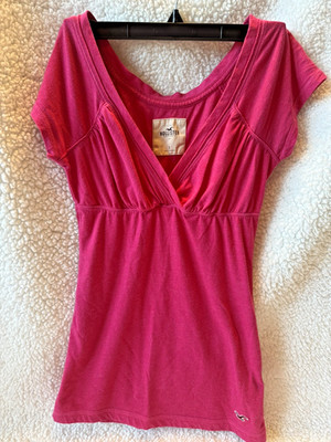 Vintage Hollister Y2K Pink Babydoll V-Neck Top Great Condition Size Small Grail