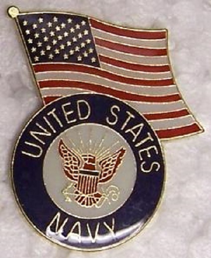 Hat Pin Military U S Navy Emblem & Flag NEW Lapel Pin Push Pin