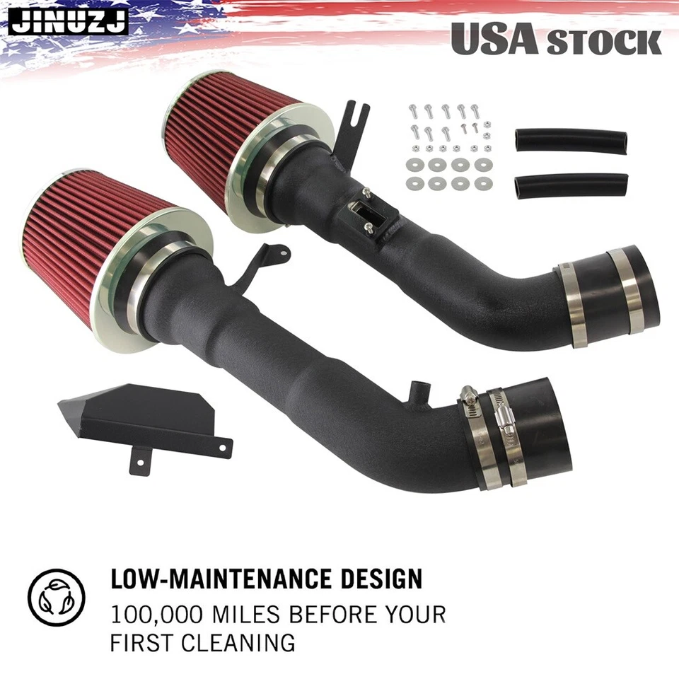 Cold Air Intake Kit Nissan 370Z Infiniti G37 3.7L V6 2009-2019 High Flow Filter Foto 3 de 4