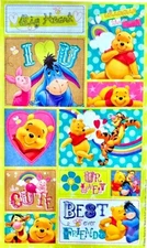 **VINTAGE**  Maxi Kromekote WINNIE THE POOH BIG HUGS Sandylion Stickers