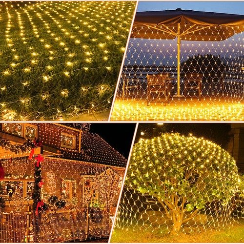 LED Lichternetz Lichtervorhang Lichterkette Außen Party Weihnachtsdeko 8 Modi - Bild 5 von 15