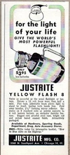 1953 Print Ad Justrite Yellow Flash 8 Powerful Flashlights Chicago,IL