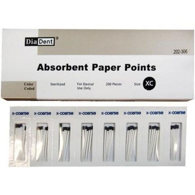 DiaDent Extra-Coarse Black Absorbent Paper Points, Hand Rolled, Cell Pack