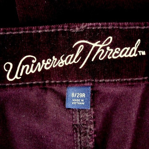Universal Thread Skinny Jeans Womens 8 Red Corduroy Solid High Rise Button Fly - Picture 12 of 12