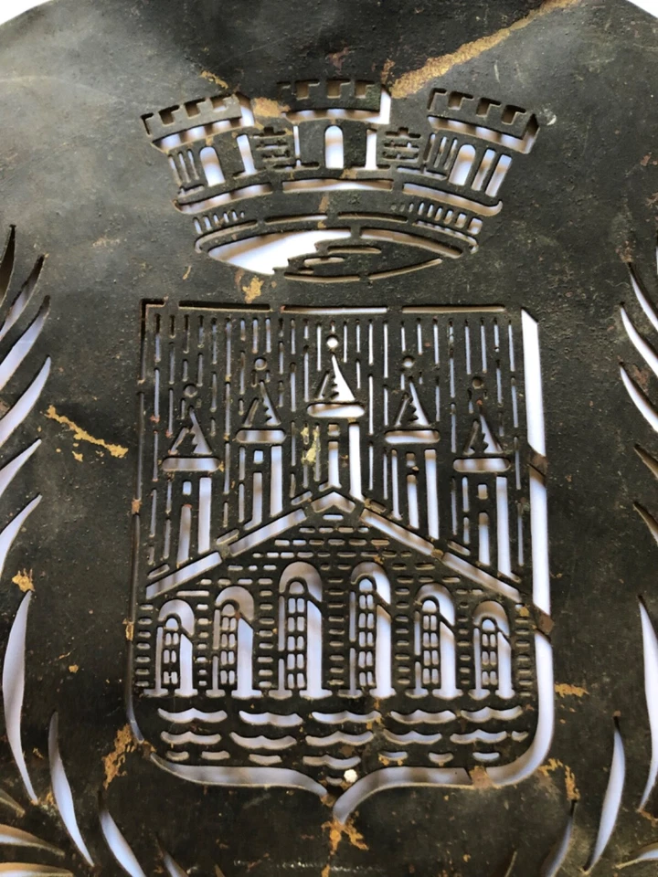 Rare ancien  grand pochoir noblesse comte commune laurier  - Photo 2/4