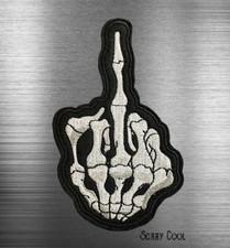 New Skeleton Finger Hand Embroidered Jacket Vest Patch Motorcycle Biker