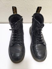 Dr. Martens Youth Black Leather Ankle Boots With Zipper Laces Size 3