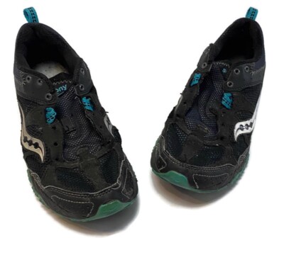 Saucony Black White Low Top Athletic Sneakers No Laces Size