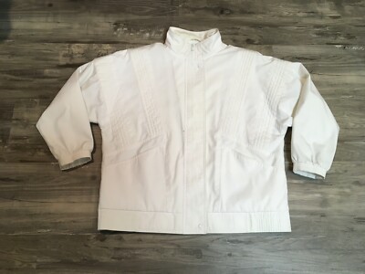 Manteau De Pluie Vintage Fleet Street Années 80 - Blanc, Coupe-vent, Voile, Taille 10 Femme