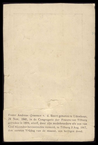 RELIC: PIECE FROM CLOTHING BROTHER ANDREAS VAN DEN BOER Vtg RELIC CARD - Picture 3 of 3
