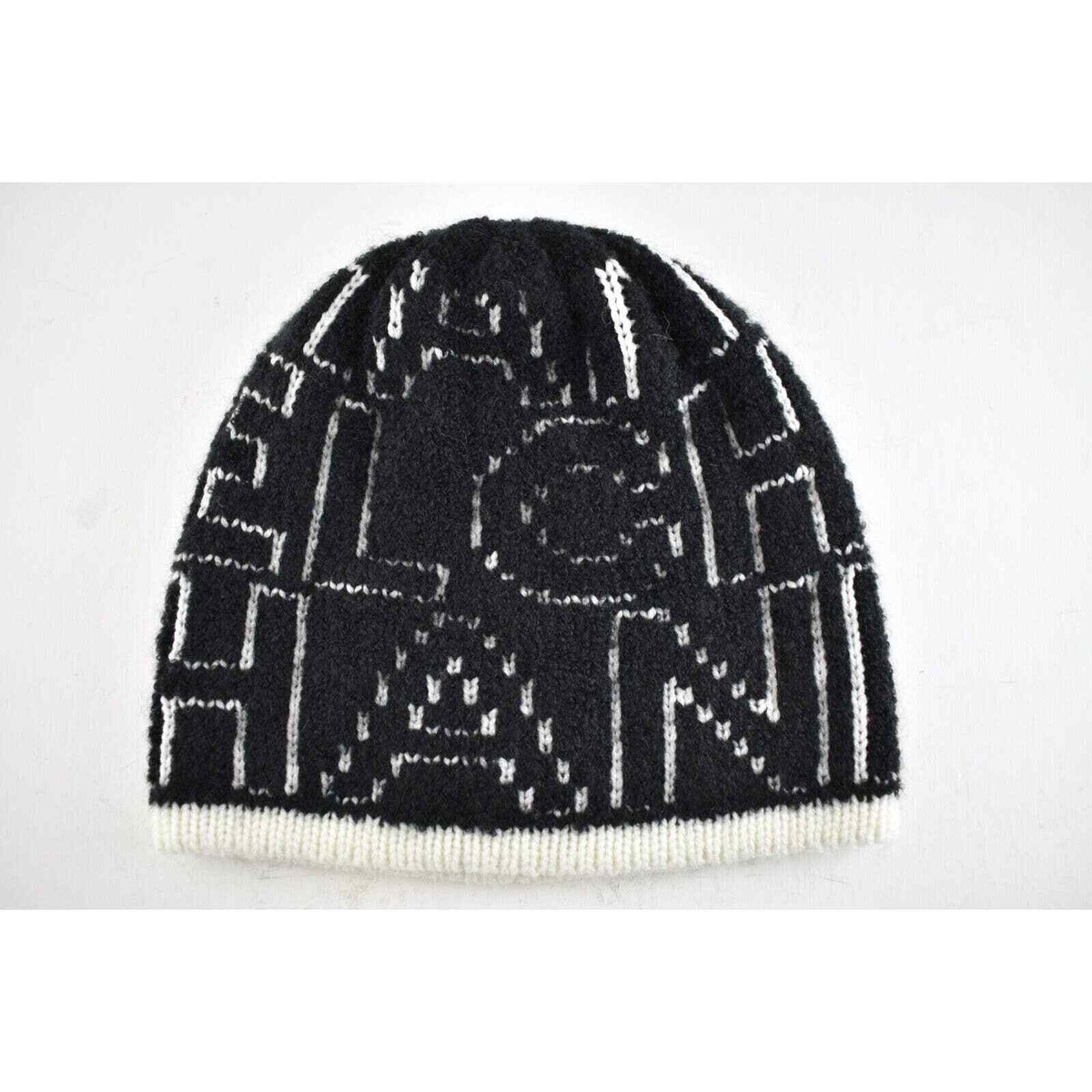 Chanel 21K Black White Letter Cashmere Wool Silk CC Logo Knit